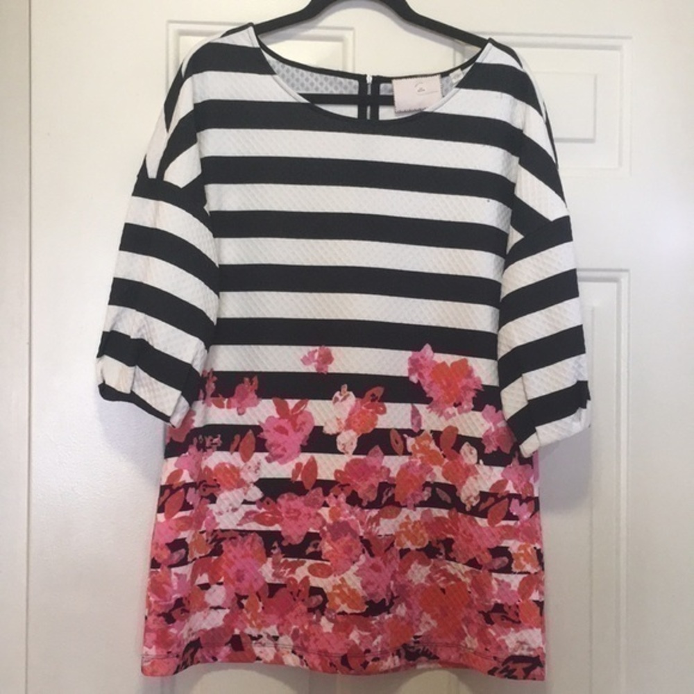 Anthropologie, long sleeve floral print dress.